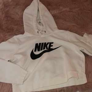 white Nike crop sweatshirt